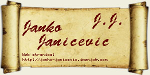 Janko Janićević vizit kartica